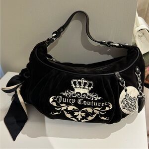 Juicy Couture Black Handbag with Silver Crown